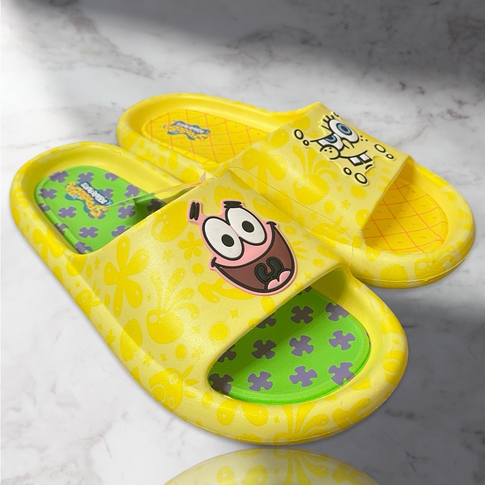 SpongeBob and Patrick Men's Comfort Slide Sandals Size 12 - Picture 3 of 5